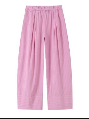 MWT ZARA WOMAN PINK STRIPPED PANST SIZE LARGW Pinstripe Wide-Leg Pants